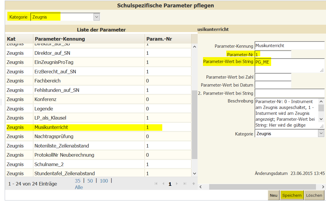 parameter musikunterricht